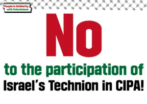 [손팻말] No to the participation of Israel’s Technion in CIPA
