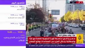 알자지라에 보도된 11.15 집회와 행진